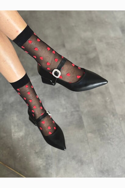 Kadın Taş Baret Kısa Topuklu Ayakkabı Simi 