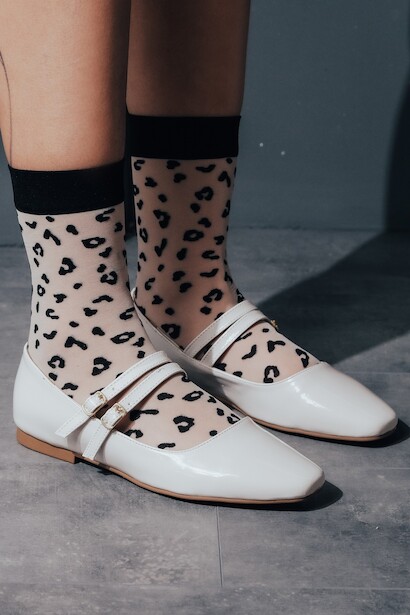 Kadın Çift Bantlı Düz Babet Almina 