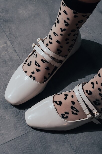 Kadın Çift Bantlı Düz Babet Almina  Bej 4