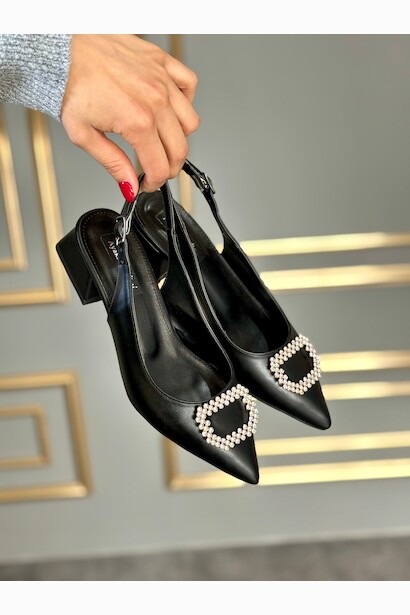 Kadın Silver Taş Kısa Topuklu Ayakkabı Yessi 