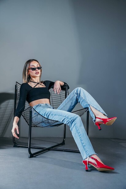 Kırmızı Rugan Tasarım Tokalı Kadın Topuklu Ayakkabı Niola  Kırmızı 6