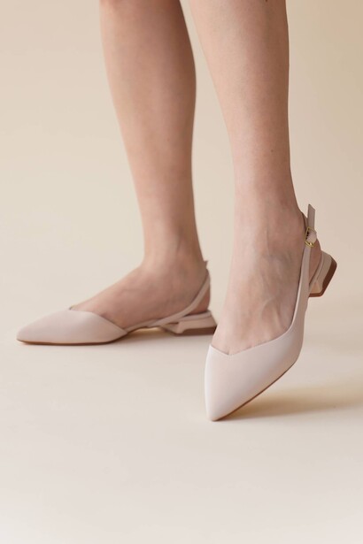 Kadın Sivri Burun Kısa Topuklu Babet Viyana 