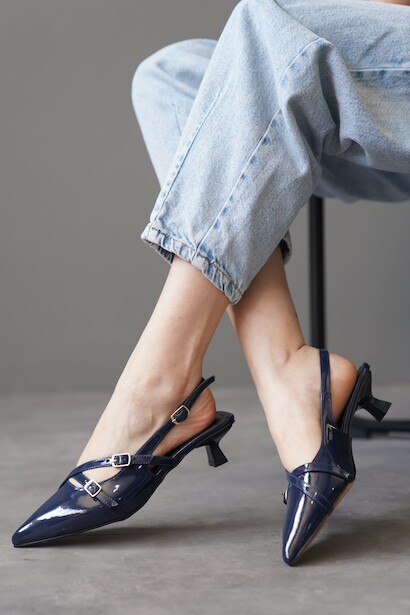 Kadın Çift Biyeli Mini Topuklu Ayakkabı Seeroi 