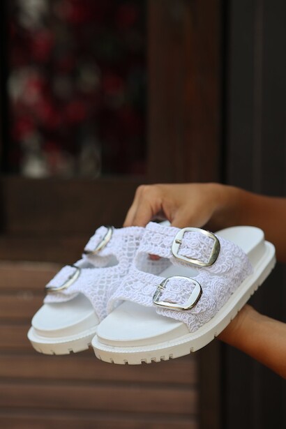 Kadın Çit Toka Dantelli Terlik Mia 