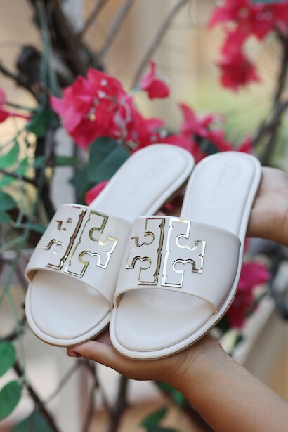 Kadın Düz Taban Tasarım Terlik Xia Bej  Bej 4