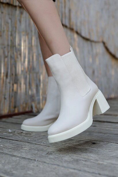 Kadın Çift Lastikli Orta Topuklu Bot Lassie  Bej 4