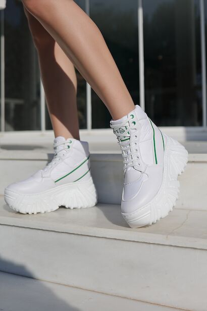 Kadın Yüksek Taban Spor Bot Alicia  Beyaz