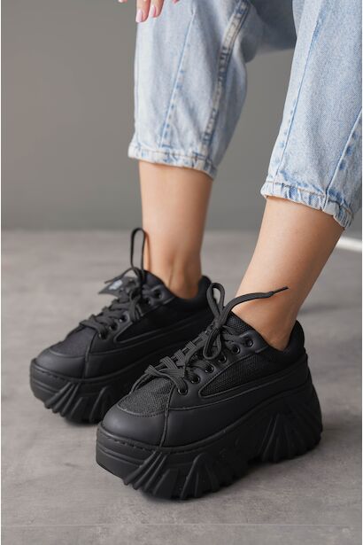 Kadın Kalın Taban Bağcıklı Günlük Ayakkabı Lili 