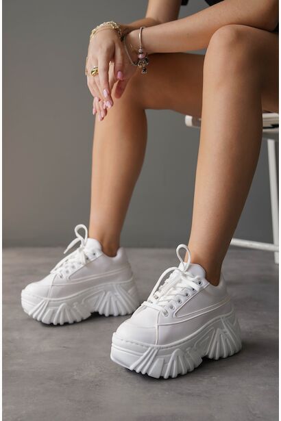 Kadın Kalın Taban Bağcıklı Günlük Ayakkabı Lili 