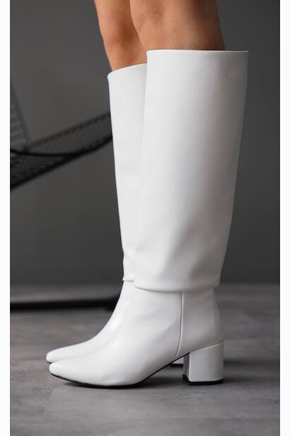 Kadın Kısa Topuklu Diz Altı Çizme Enedy 