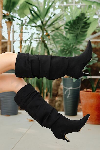 Kadın Kısa Topuk Diz Altı Çizme Korike 