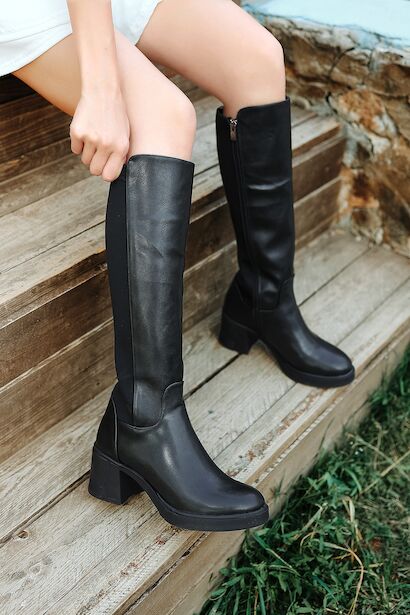 Kadın Kısa Topuklu Diz Altı Çizme Corie 