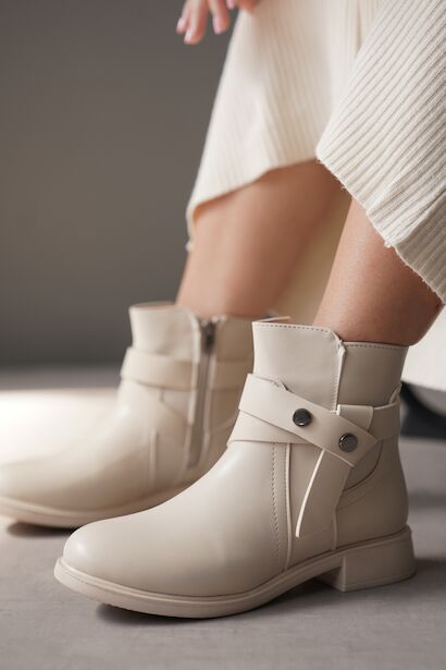 Kadın Tokalı Düz Taban Bot Volia 