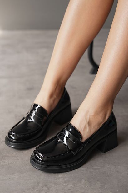 Kadın Kalın Topuk Loafer Poyli 