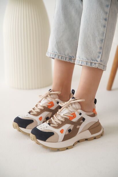 Kadın Fileli Kalın Taban Sneaker Crio
