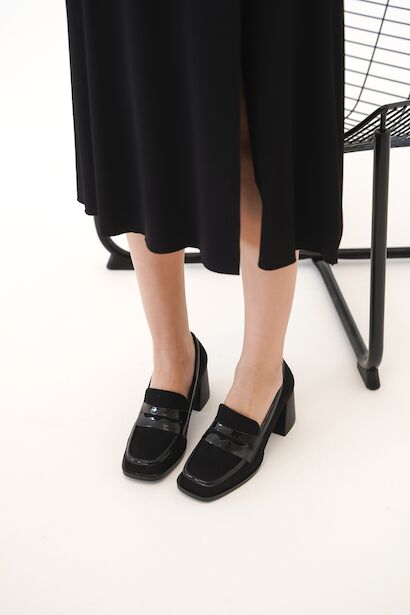 Kadın Kalın Topuklu Loafer Skala 