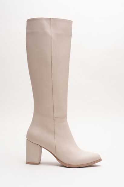 Kadın Fermuarlı Diz Altı Topuklu Çizme Allecia 