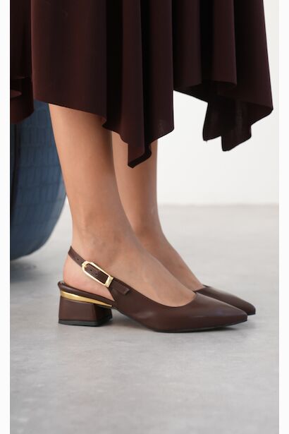 Kadın Gold Detaylı Topuklu Ayakkabı Vorina