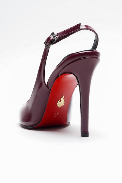 Kadın Çapraz Bantlı İnce Topuklu Ayakkabı Acare  Bordo 4