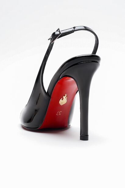 Kadın Çapraz Bantlı İnce Topuklu Ayakkabı Acare  Siyah Rugan 4