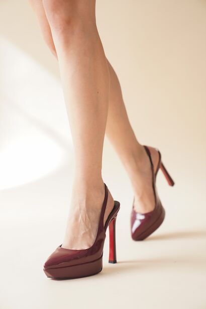 Kadın Platform Topuklu Ayakkabı Tinevi  Bordo 6