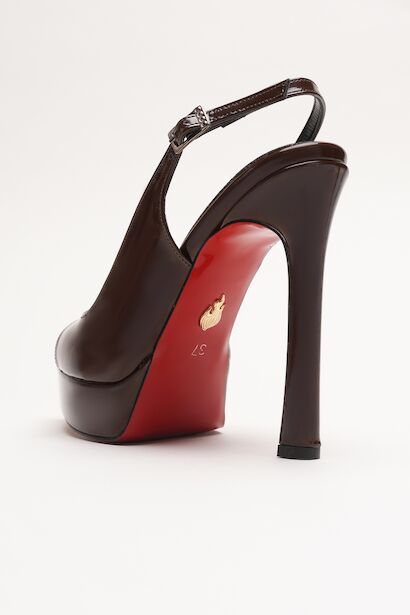 Kadın İnce Topuklu Platform Terlik Sisie  Kahverengi 4