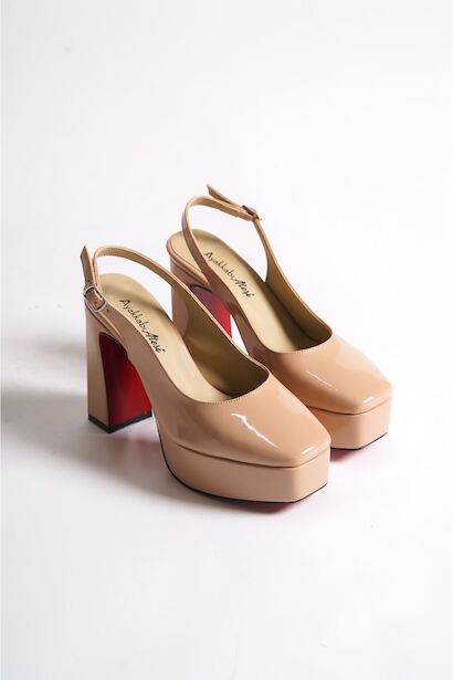 Kadın Platform Tasarım Toka Detaylı Orta Topuklu Ayakkabı Chelsea 