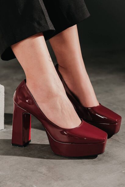 Kadın Platform Tasarım Toka Detaylı Orta Topuklu Ayakkabı Chelsea 