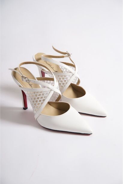 Kadın File Detaylı Özel Tasarım İnce Topuklu Ayakkabı Stiletto Harlow 