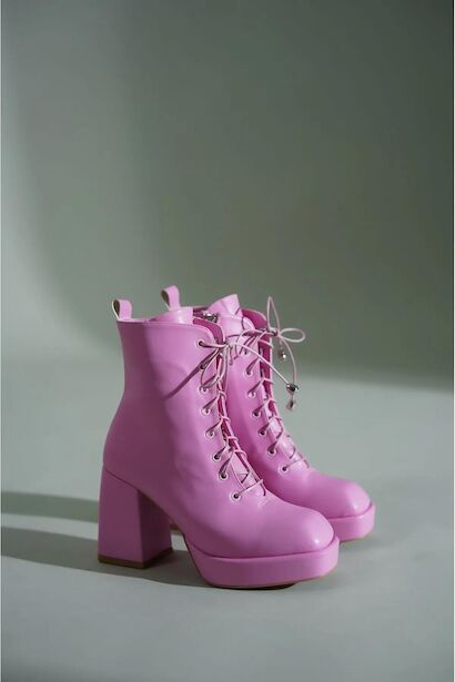 Kadın Platform Topuklu Bağcıklı Bot Ribel 