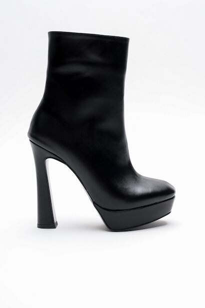 Kadın Platform Topuklu Bot Capital  Siyah Cilt