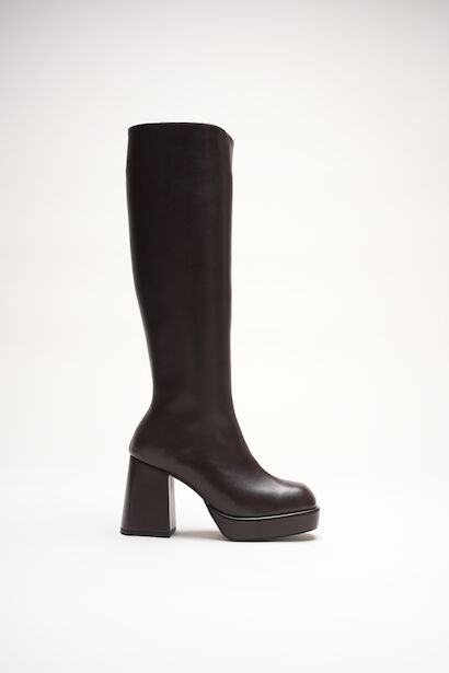 Kadın Alçak Platform Kalın Topuklu Ayakkabı Alice  Kahverengi