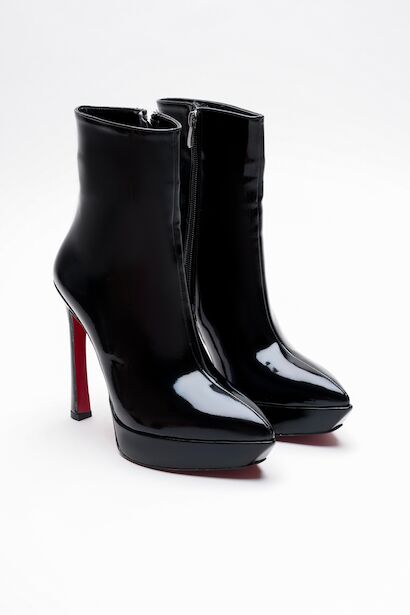 Kadın Platform Topuklu Bot Pilera  Siyah Rugan