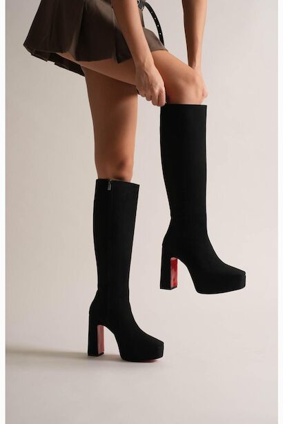 Kadın Platform Diz Altı Çizme Paman 