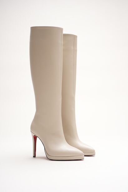 Kadın Diz Altı Kısa Platform Topuklu Çizme Amazen 