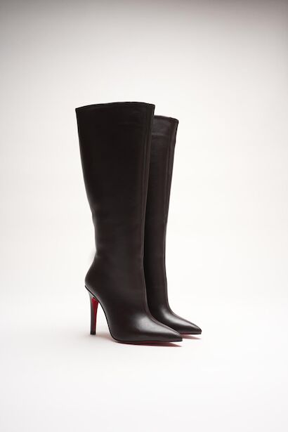 Kadın Sivri Burun Fermuarsız İnce Topuklu Diz Altı Çizme Monias 