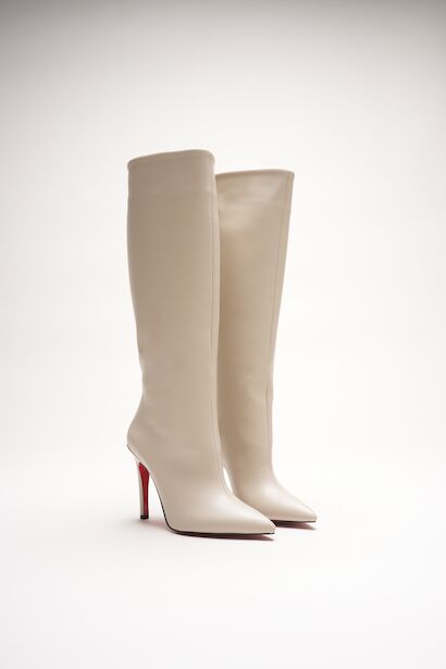 Kadın Sivri Burun Fermuarsız İnce Topuklu Diz Altı Çizme Monias 