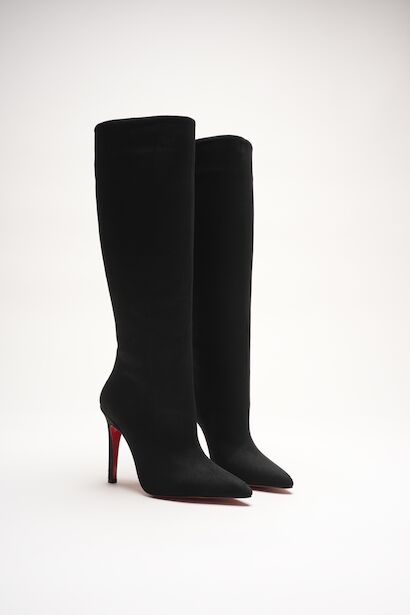 Kadın Sivri Burun Fermuarsız İnce Topuklu Diz Altı Çizme Monias 