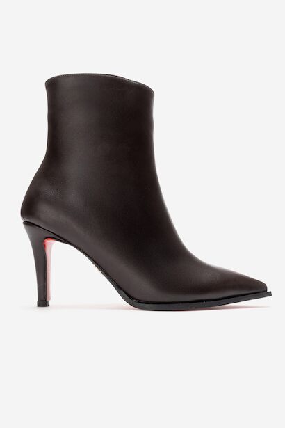 Kadın Bilek Boy Kısa İnce Topuklu Bot Torina  Kahverengi