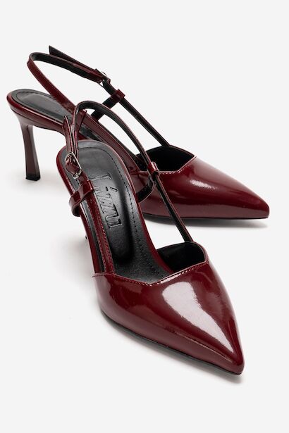 Kadın Sivri Burun Arkası Açık Kısa Topuklu Ayakkabı Cone 