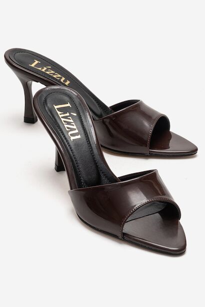Kadın Sivri Burun Açık Topuklu Terlik Leni 