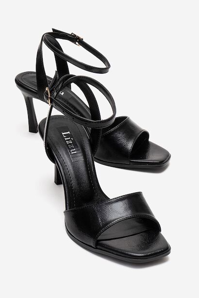 Kadın Burun Açık Bilekten Baretli Topuklu Ayakkabı Paris 